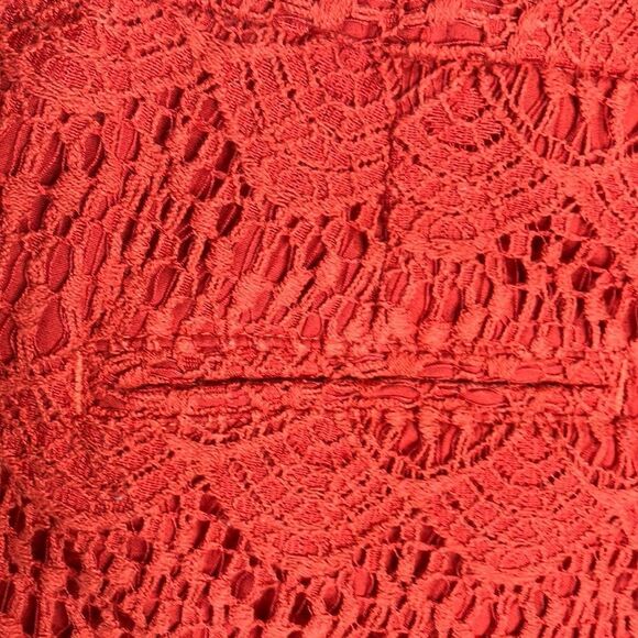 LOFT 4 Outlet Lace Overlay Dressy Shorts with Pockets Burnt Orange Short Shorts - Picture 9 of 12